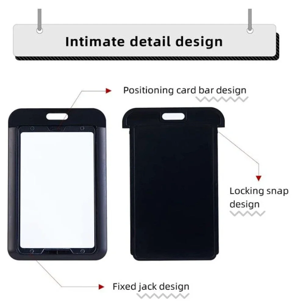 Sliding ID Badge Holder Heavy Duty Hard Plastic Card Sleeve Yellow